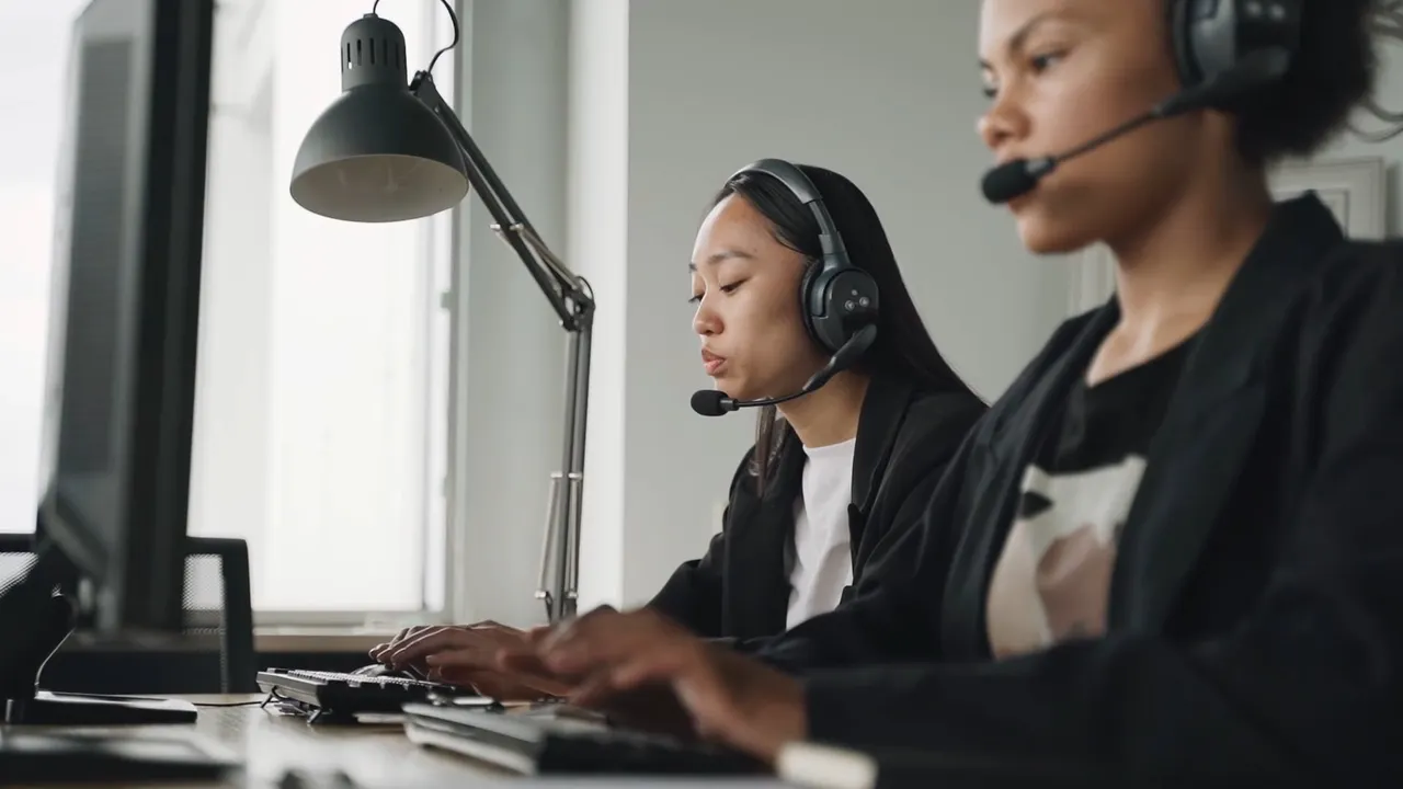 Customer service professionals in conversation with customers